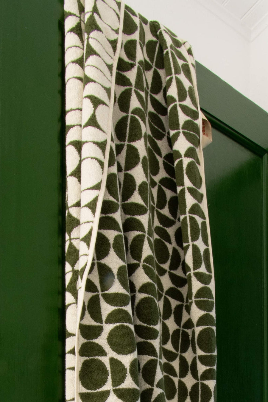 Geo håndklæde, Alpine Moss/Cream - 70x140 cm